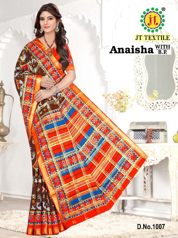 Jt Anaisha 1 Regular Wear Cotton Printed Fancy Saree Collection